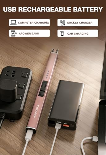 USB Rechargeable Electric Candle Lighter - Rose Gold