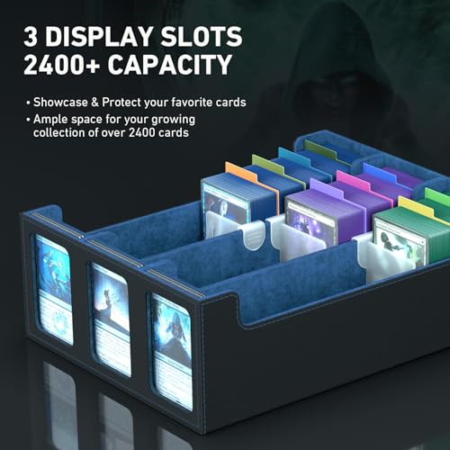 3-Row Trading Card Storage Box for 2400+ Cards with Dividers