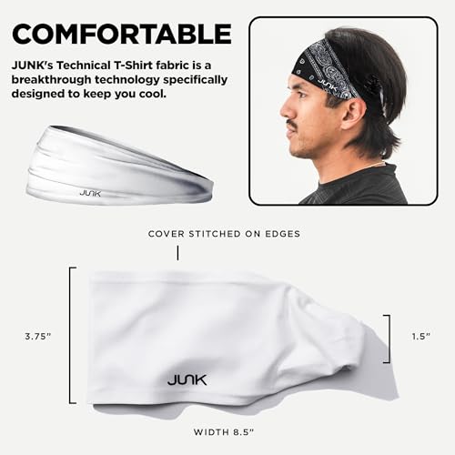 JUNK Big Bang Lite Headband - Moisture-Wicking, Non-Slip Sports Sweatband, One Size - Lefty's Poncho Variation
