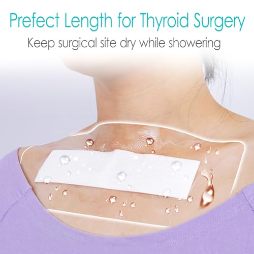 Hola Health Waterproof Shower Protector Bandage 4x6 Inch Pack of 14 for Thyroidectomy Recovery