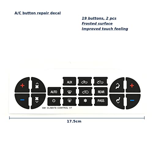 AC Dash Button Repair Sticker Kit - 2006-2014 GM Vehicles, 2 Pcs (AC19 x2)