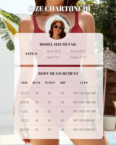 Dridreo Medium Aqua Blue Slimming Tummy Control Swimsuit for Women - Front Cross Push Up One Piece Bathing Suit with Full Coverage