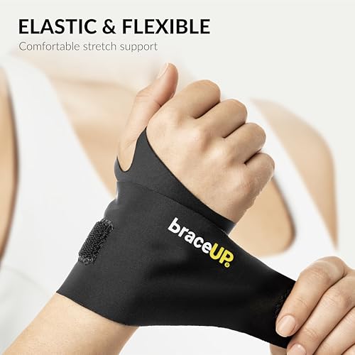 BraceUP Ultra-Thin Wrist Support Brace 2 Pack - Carpal Tunnel & Sports