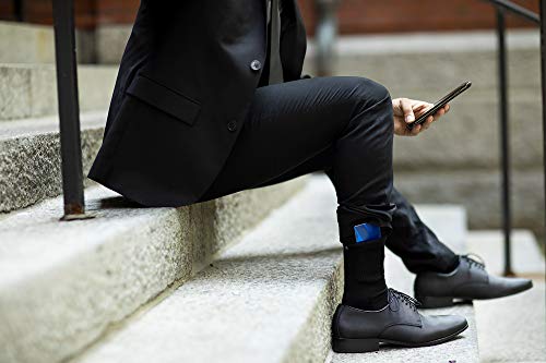 Performance Crew Socks with Zip Pocket - Medium / Black
