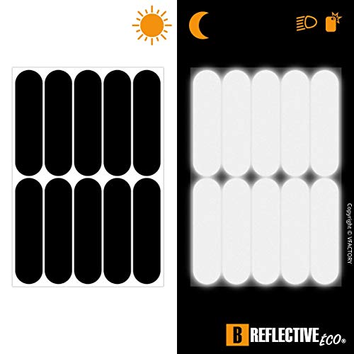 10 Black Reflective Stickers for Motorcycle & Bike Safety - Set of 1
