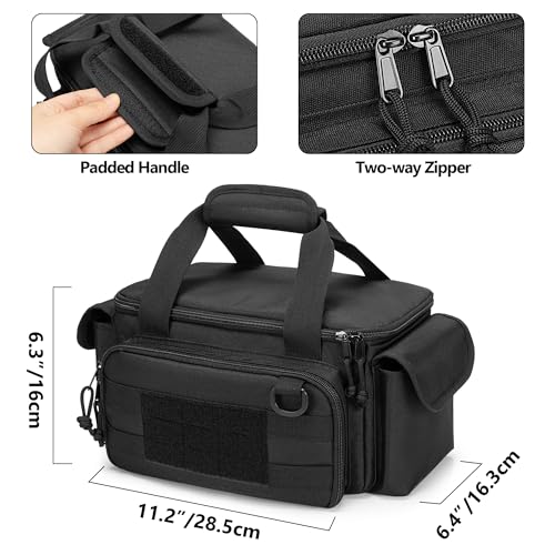 Small Tool Bag with Anti-friction and Thick Padded Bottom, Tool Storage Organizer for Men, Tactical Bag, Range Bag, Multi-functional Work Tote for Repairman, Electrician, Carpenters, Handyman