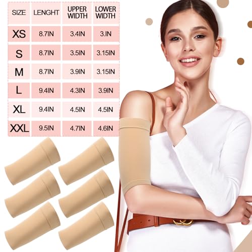 Vinsatin 6pcs X-Large Picc Line Sleeve Cover Light Neutral Color - Medical Arm Protector