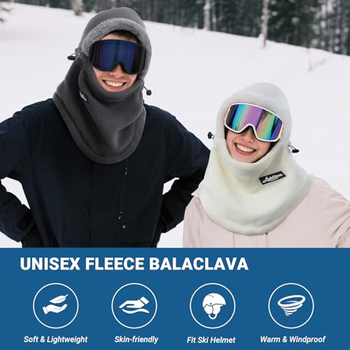 Winter Fleece Balaclava Ski Mask for Women - Black