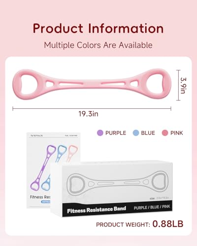 Thickened TPE Figure 8 Resistance Bands for Women - Purple