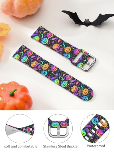 Christmas Silicone Watch Band for Fitbit Sense/Sense 2/Versa 3/Versa 4 - Halloween Pumpkin 2