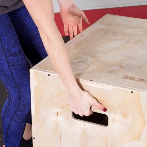 3-Way Wood Plyo Box for Plyometric Workouts - 20x24x30 Inch