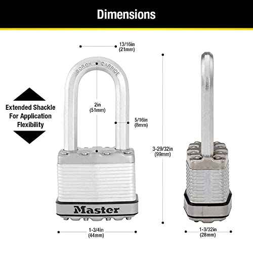 Master Lock M1XTRILH Magnum Heavy Duty Padlock with Key, 3 Pack Keyed-Alike