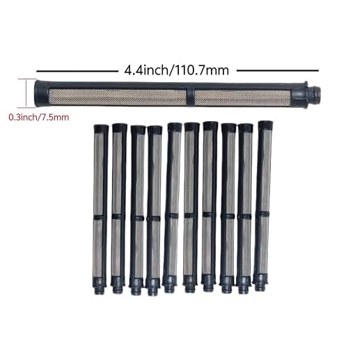10PCS Stainless Steel Airless Spray Gun Filter 287032 ? 60 Mesh Compatible with Graco Contractor II & FTx II ? Anti-Clog Latex/Paint Filtration (Black)