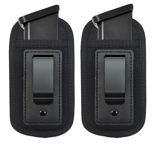 2 Pack Universal Magazine IWB Pouch Concealed Carry 9mm .40 .45 .380