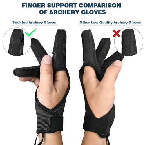 Three-Finger Archery Gloves for Men and Women - Leather Shooting Protector