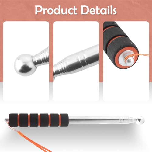 78.7 Inch Hollowing Drum Hammer Sound Detection Folding Stick, Upgraded Lengthen Telescopic Rod for House Decoration Inspection, Solid Ball Reinforcement Design Comes with Lanyard(200cm)