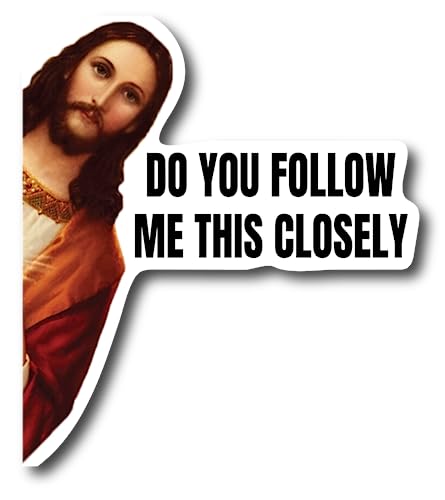 Funny Jesus Bumper Sticker - 5.5" x 4.8" Vinyl Decal