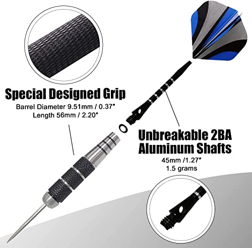 WINSDART Solid Laser Dart Set 12 Pcs 22g Steel Tips with Aluminum Shafts & Gift Box