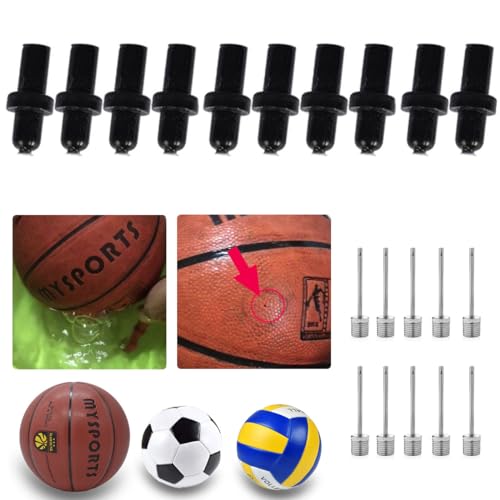 30-Pack Ball Pump Nozzle & Needle Kit for Sports Balls