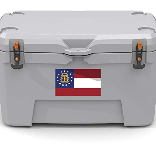 Georgia State Flag Decal Stickers - 2-Pack, 5" x 3", Premium Vinyl