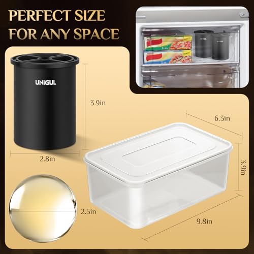 Unigul Black 2-Pack Large 2.5" Clear Ice Ball Maker for Whiskey & Cocktails
