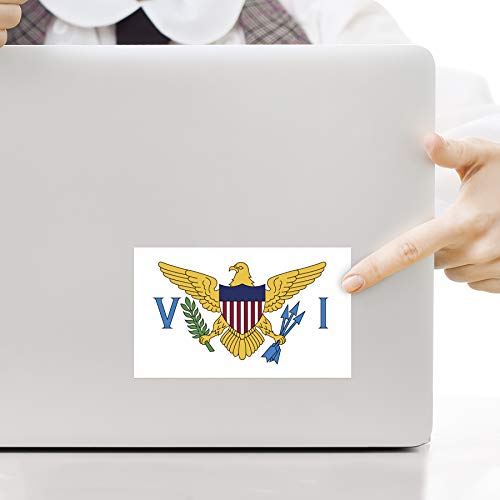 Virgin Islands Flag Decal Sticker - 2-Pack, 5x3 Inches