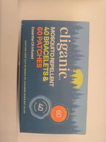 100 Pack Cliganic Mosquito Repellent Bracelets & Stickers - Long-Lasting, Deet-Free, Family Safe