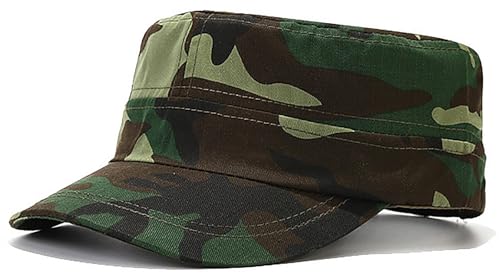 Malaxlx Camo Green Unisex Army Cap with UPF 50 Sun Protection Adjustable Breathable Military Hat