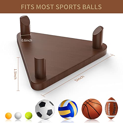Wooden Ball Display Stand for Football, Basketball & Volleyball