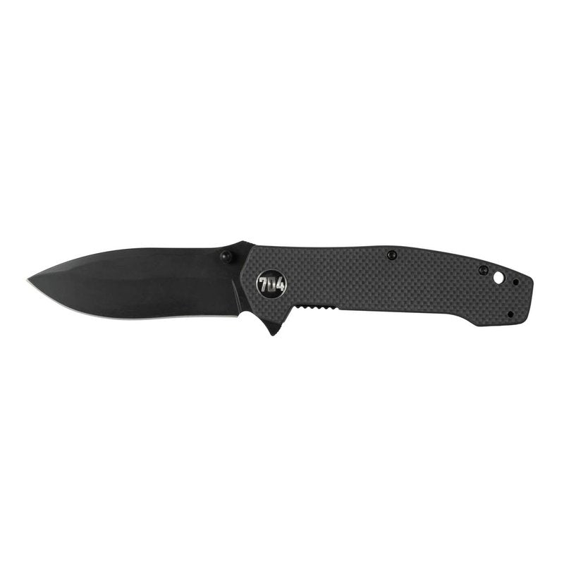 704 Gear Trailblazer EDC Folding Pocket Knife | 3.25" Blade, G10 Handle, Ambidextrous Thumb Stud, Reversible Pocket Clip | Black