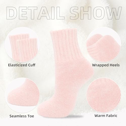 Cozy Warm Wool Socks for Women - Cute Light Pink Boot Crew Socks