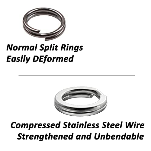 Stainless Steel Fishing Split Rings - Heavy Duty Hyper Wire - #1 9lb (20 Pack)