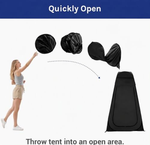 RUIGdye Extra-Tall Waterproof Portable Privacy Shower Tent for Camping & Outdoor Use