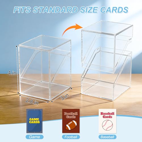 6 Pack Acrylic Card Deck Cases for 100+ Sleeved Cards