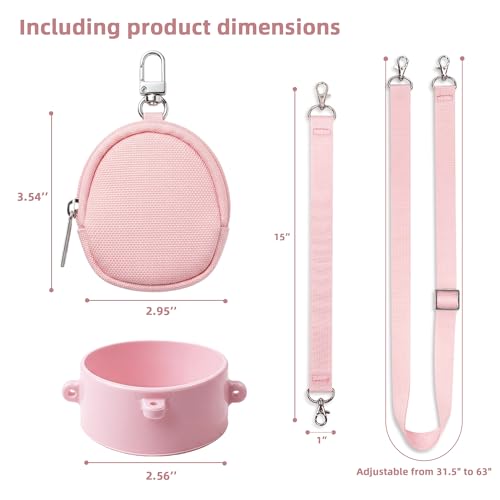 Pink Water Bottle Carrier Strap Set for Owala 16oz-40oz - Elystara