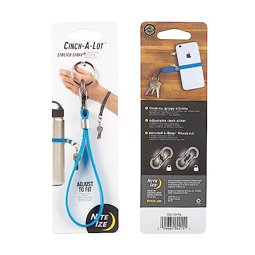 Cinch-A-Lot Stretch Key Strap - Adjustable Silicone - Blue