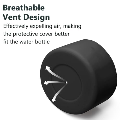 Silicone Water Bottle Boot - 2 Pcs 3 Inch Black
