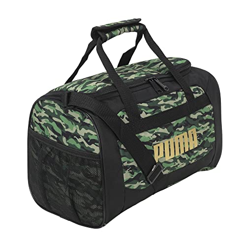 PUMA Kids' Transformation 14" Duffel Bag - Green Camo/Gold, One Size