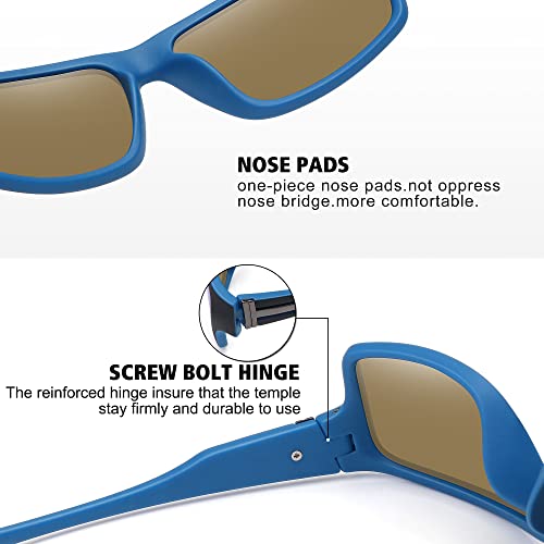 Polarized Sports Sunglasses for Men & Women - Unbreakable Frame, UV Protection