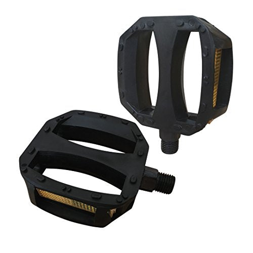 Kids Bike Pedals - 1/2-Inch Resin with Reflectors for 12" & 14" Bikes