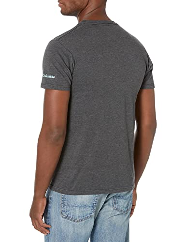 Columbia Men's Graphic T-Shirt Large Charcoal Heather Cotton Crew Neck