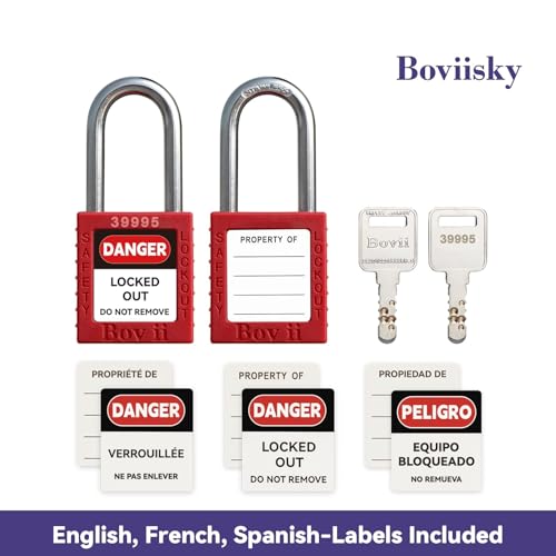 Lockout Tagout Locks Set - 10 Red Lockout Tagout Safety Padlock Keyed Different, 2 Keys Per Lock, OSHA Compliant Loto Locks for Lock Out Tag Out Stations and Devices