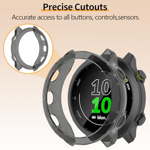 Kimiyaki 3 Pack TPU Screen Protector Case for Garmin Forerunner 55/158 – Black