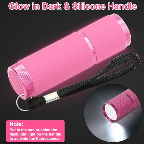 Mini Pink LED Flashlight - 9 Super Bright Glow in Dark