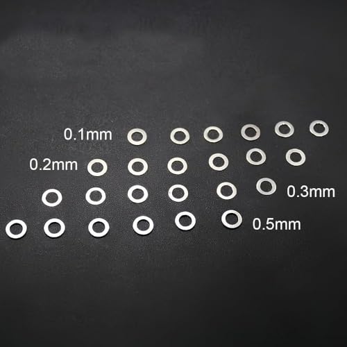 80PCS M3x5mm Steel Shim Set for AEG Airsoft Gearboxes - 0.1mm to 0.5mm