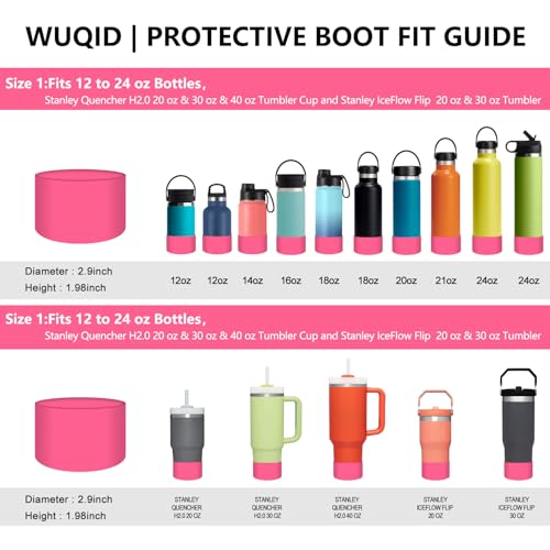 Silicone Protective Boot Sleeve for 12-24oz Hydro Flask & Stanle - Pink