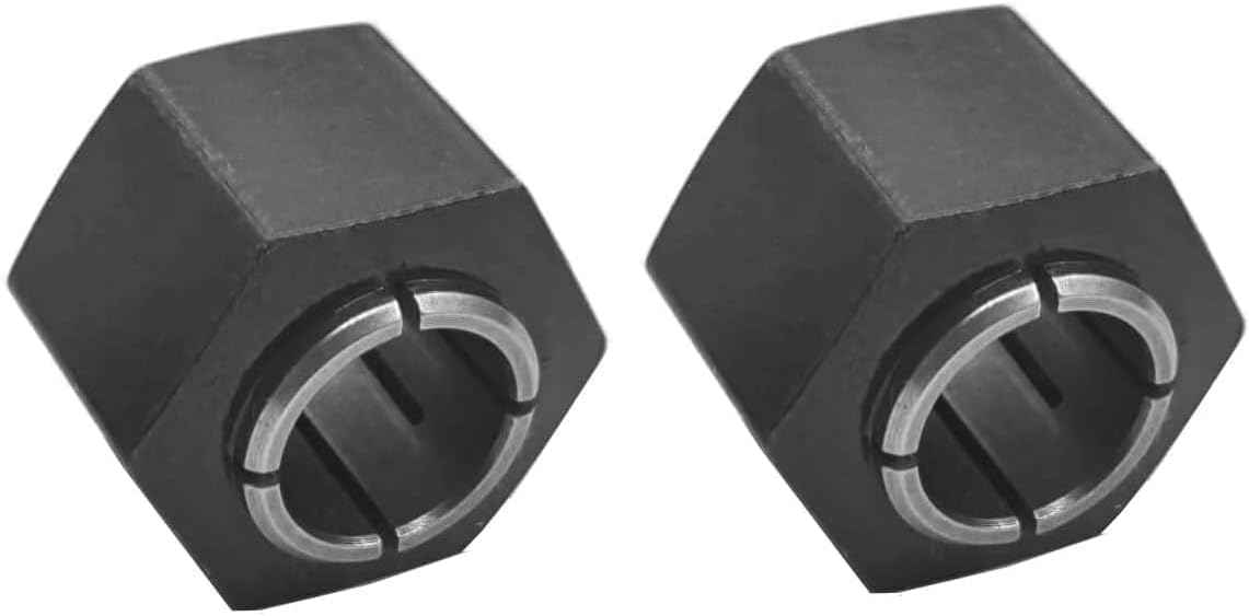 1/4" and 1/2" Router Collet Kit replace For Dewalt 326286-04 326286-03 Boschh 2610906283 2610906284 Hitachi 323-293 323-421 Big Horn 19691 19693 & RC050DW RC025DW (2 Pck)