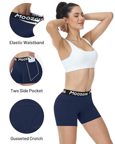 Women's Compression Biker Shorts with Pockets - 3" Navy