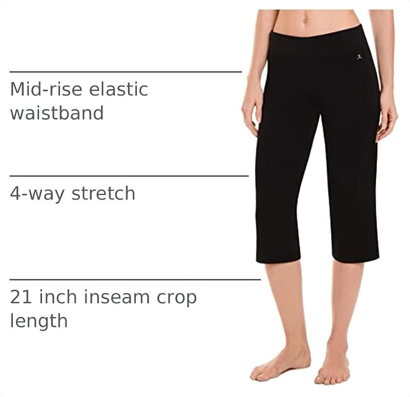 Danskin Women's Sleek Fit Yoga Crop Pants - Black, 2X