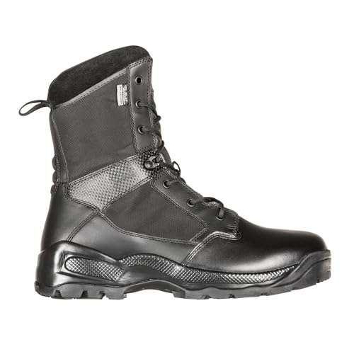 Men's Tactical Waterproof Patrol Boots - 8-Inch Side Zip - Black
